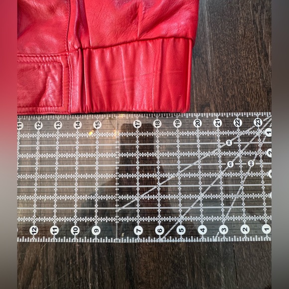 Vintage 80s Red Leather Jacket - Accente - Size 4** - Picture 15 of 16